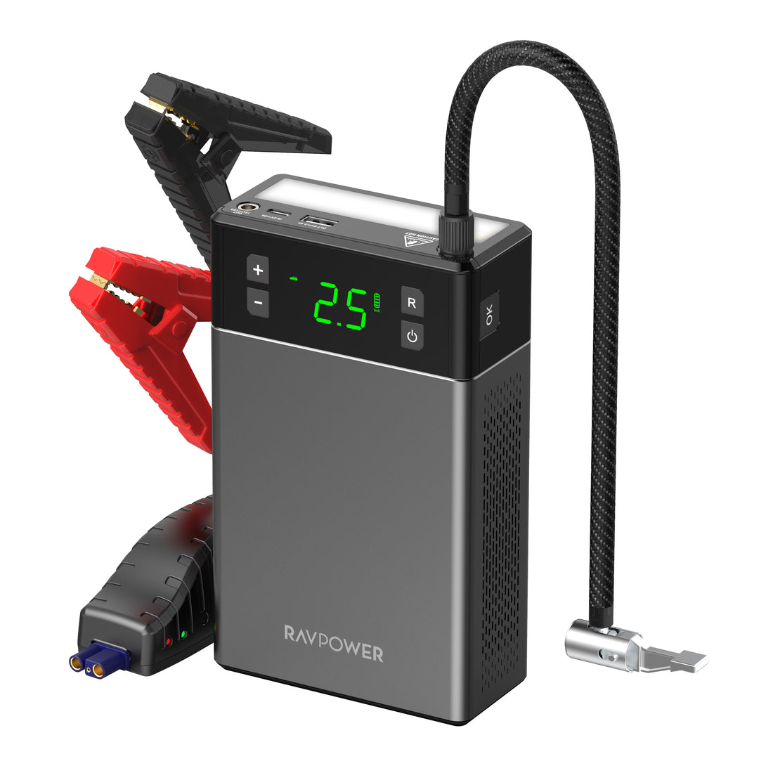 12000mAh (44.4Wh) Jump Starter 2 in 1 with air compressor - RP-PB1213