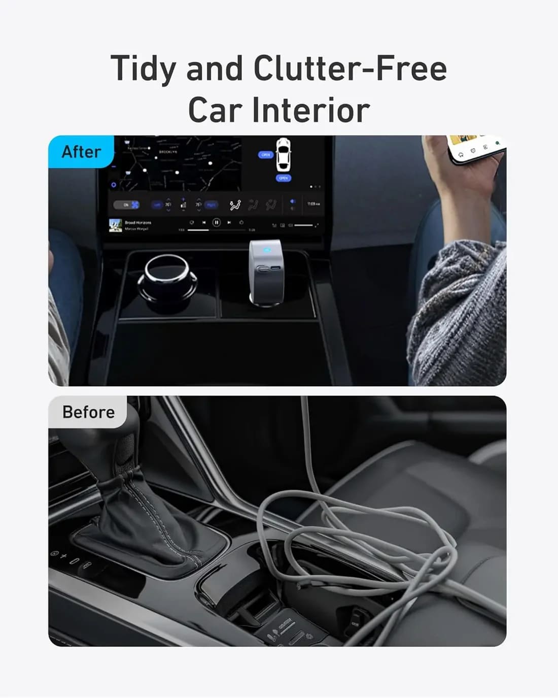 Anker Nano Car Charger (75W, USB-C Port, Built-in Retractable USB-C Cable) A2738HA2 - Silver