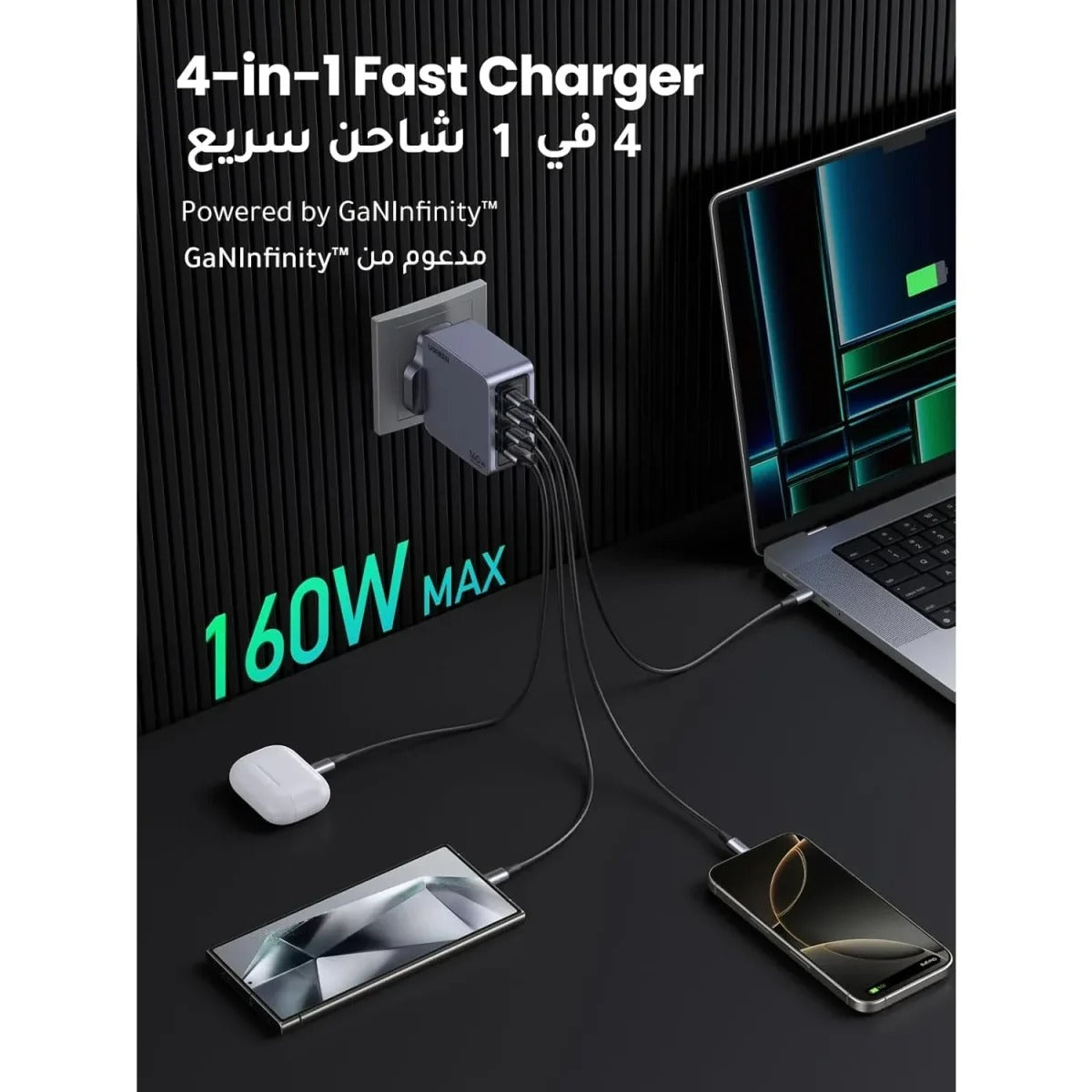 UGREEN Nexode Pro 160W 4-Port GaN Fast Charger Set UK25878 X763-25878