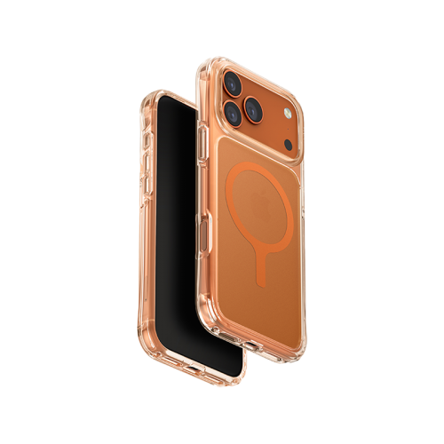 Uniq Hybrid Lifepro Xtreme MagClick Case for iPhone 17 Pro Max - Frost Clear / Volt Orange
