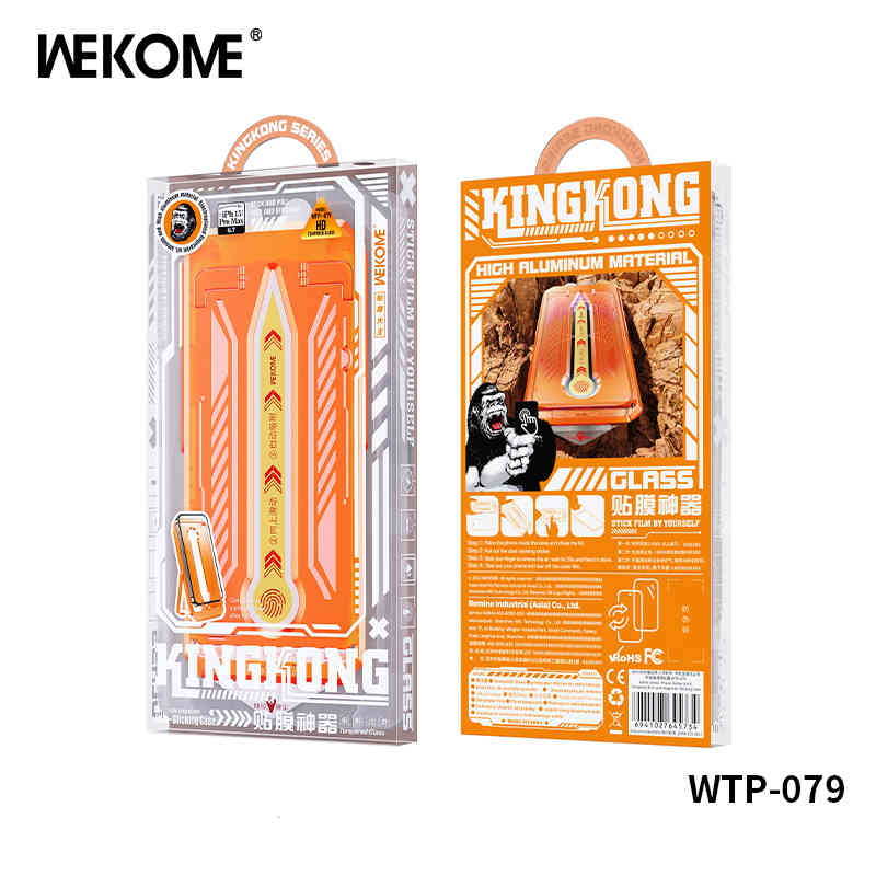 WEKOME WTP-079 Vacha Series Phone Holder Screen Protector with Magnetic Sticking Case (HD) - Black for Iphone 15 Pro