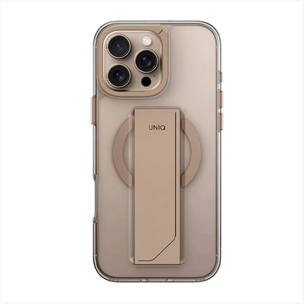 UNIQ HYBRID IPHONE 16 PRO (2024) 6.9 HELDRO MAX MAGCLICK WITH CAMERA STAND - TAUPE GOLD (TAUPE GOLD)