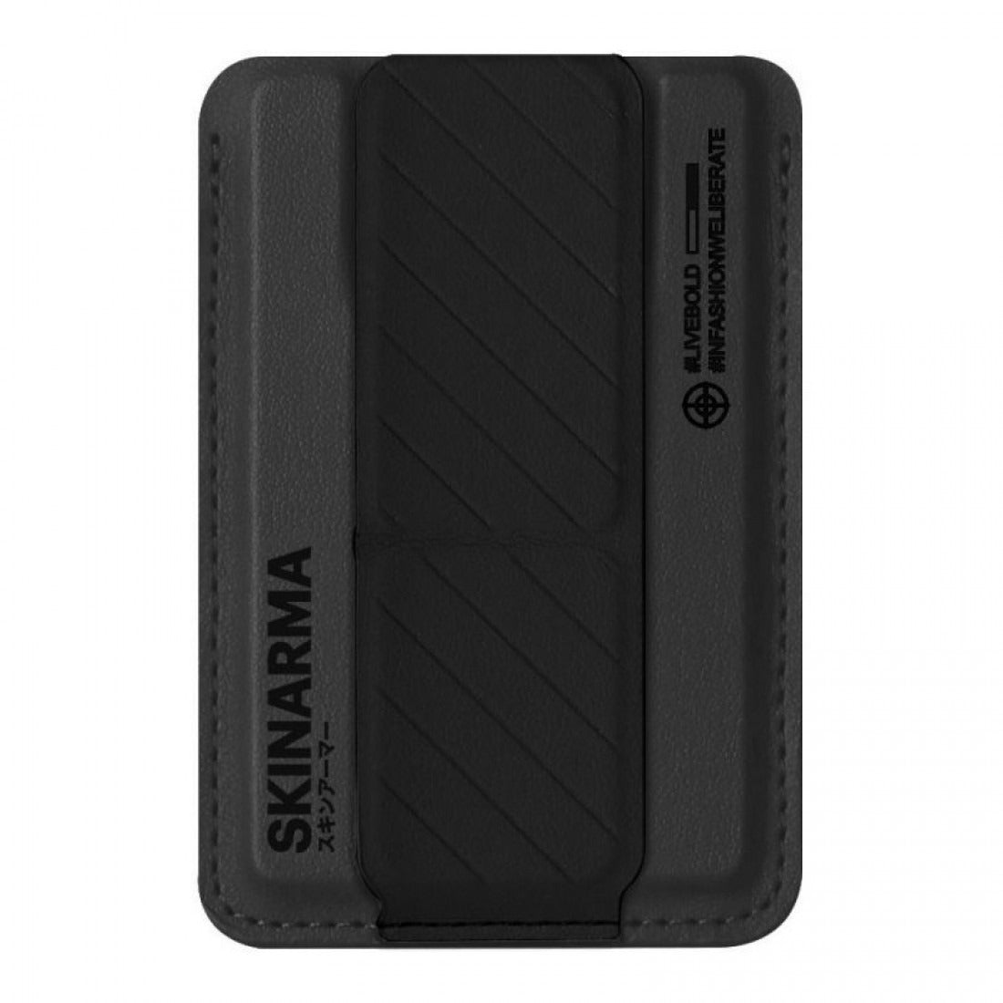 SKINARMA MAG-CHARGE CARD HOLDER WITH GRIP STAND ~ KADO-BLACK