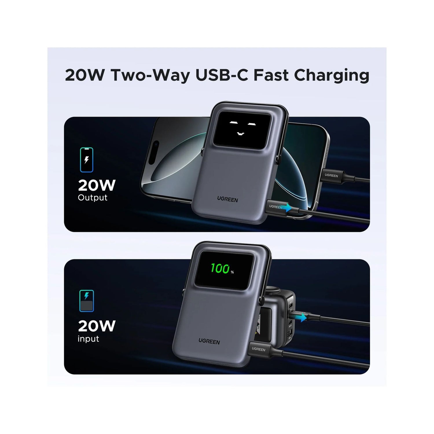 UGREEN Uno Magnetic Wireless Power Bank 10000mAh 20W