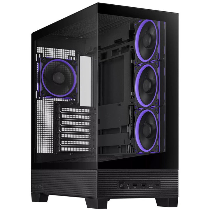 Asus A31 Plus ATX Mid Tower Gaming PC Case - Black (4 ARGB Fans Included)
