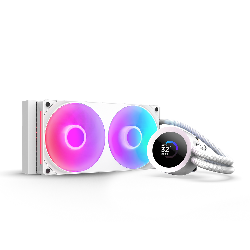 Nzxt Krakrn Plus 240 RGB 240mm AIO Liquid Cooler With 1.54" LCD & RGB Fans - White