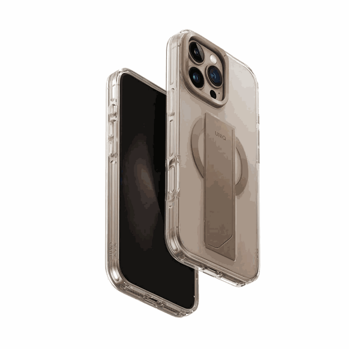 UNIQ HYBRID IPHONE 16 PRO (2024) 6.9 HELDRO MAX MAGCLICK WITH CAMERA STAND - TAUPE GOLD (TAUPE GOLD)