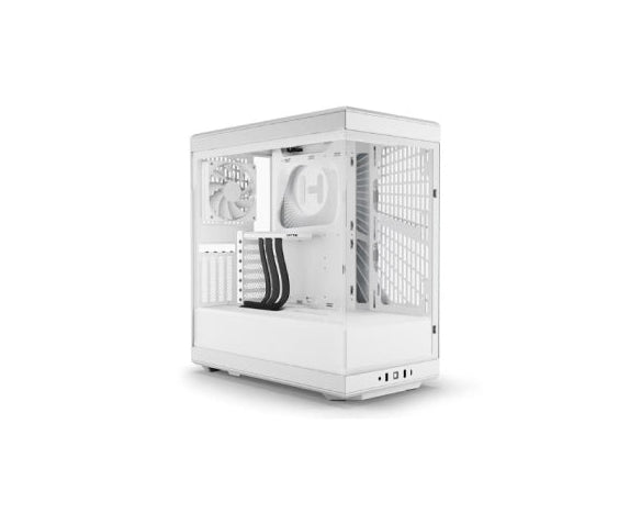 HYTE Y40 Panoramic Tempered Glass With Two 120mm fans, PCI-E 4.0 Vertical Mount included ATX Mid Tower Case - White