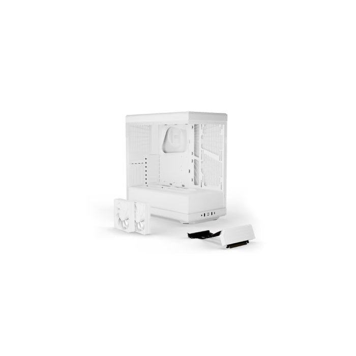 HYTE Y40 Panoramic Tempered Glass With Two 120mm fans, PCI-E 4.0 Vertical Mount included ATX Mid Tower Case - White