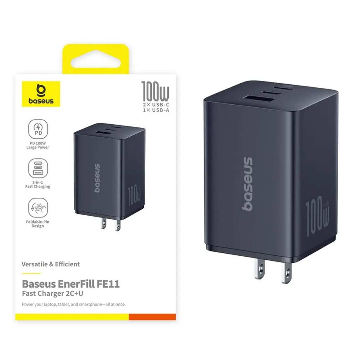 Baseus EnerFill FE11 Fast Charger 2C+U 100W - Cosmic Black