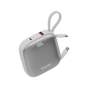 BAZIC GOPOWER FUSION, 3IN1 10000MAH POWERBANK WITH BUILT-IN USB-C AND LIGHTNING CABLE - VANILLA