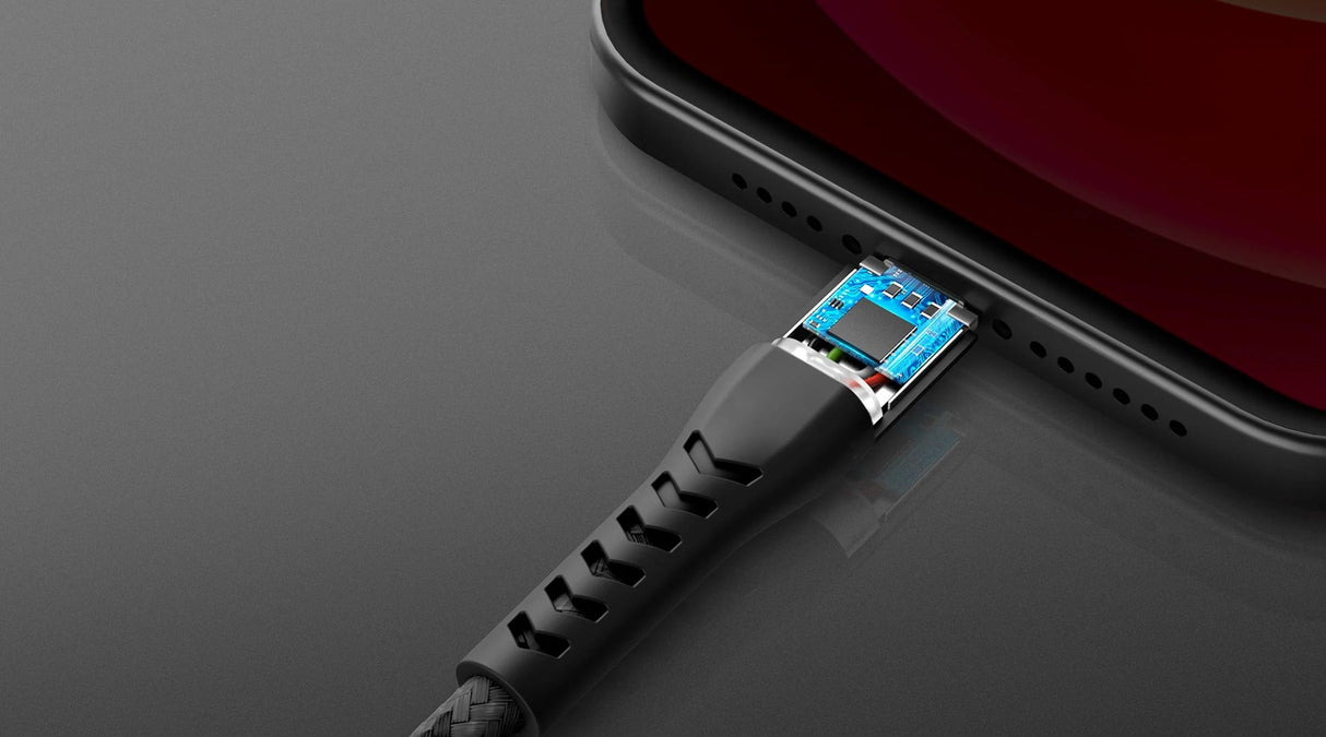 ENERGEA NYLOFLEX CABLE, CHARGE AND SYNC TOUGH LIGHTNING C89 MFI 1.5M – BLACK