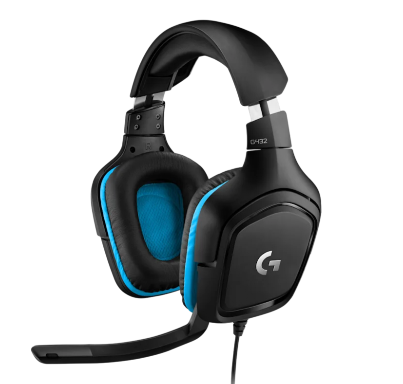Logitech G432 Wired 7.1 Surround Sound Gaming Headset for PC & Other Platforms - Black & Blue