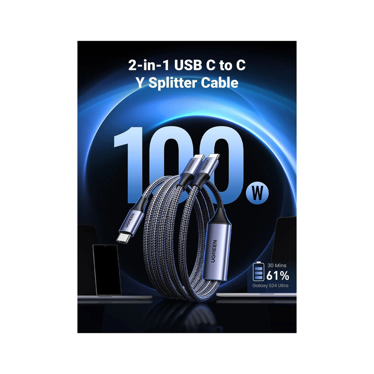 UGREEN 2-in-1 Universal PD Fast Charging Cable 5A Max 100W max US561-35087