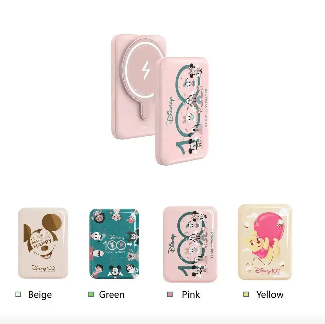 Disney QS-C02 100th Anniversary Wireless Magnetic Power Bank-5000mAh