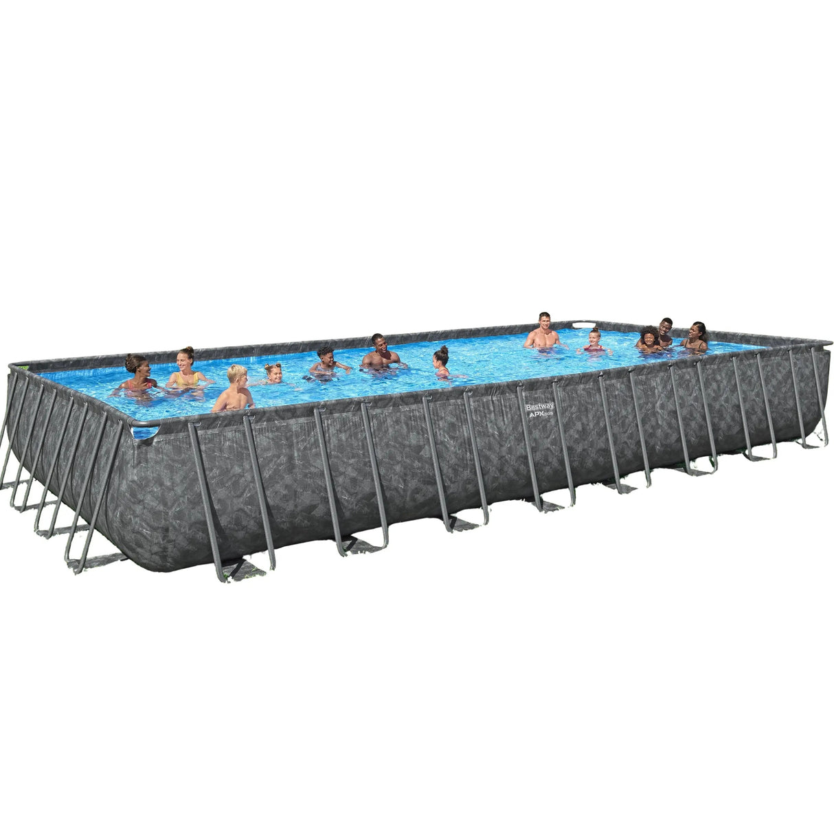 BESTWAY 9.56m x 4.88m x 1.32m Rectangular Pool Set (Pool, Sand Filter Pump (220-240V), Ladder, Cover, Polysphere, Pool Filtration Balls.) 561KJ (Installation Not Included)
