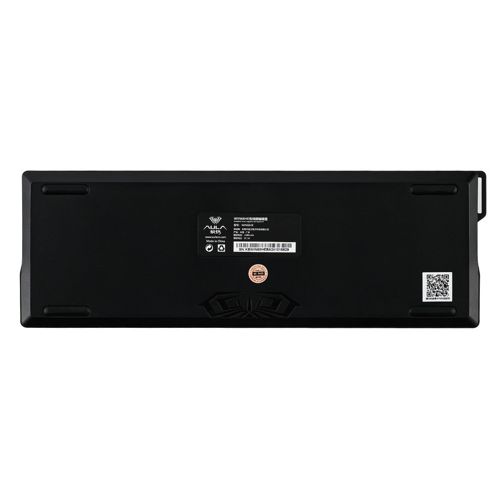 Aula WIN68HE 68-Key 65% Wired Gasket-mounted Gaming Keyboard Greywood Magnetic Switch - Black