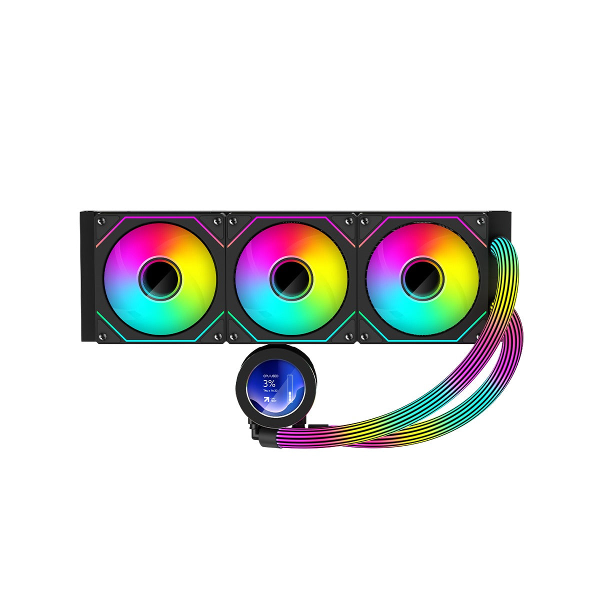 LC GAMEON Kraken N360 LCD Liquid CPU Cooler – 360mm – Black