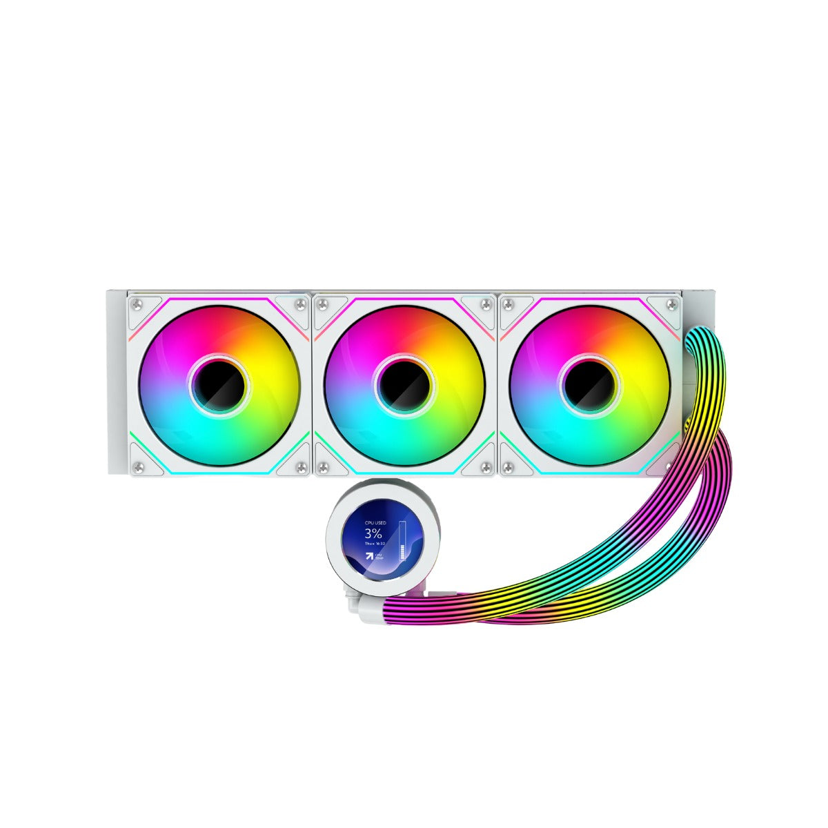 LC GAMEON Kraken N360 LCD Liquid CPU Cooler – 360mm – White
