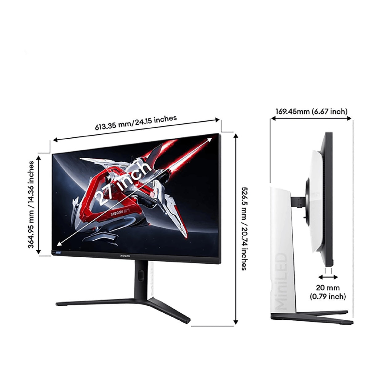 Xiaomi Mini LED Gaming Monitor G Pro 27i, IPS, HDR, 2K, QHD, Fast 180Hz, 1ms, HDMI 2.0 - UK