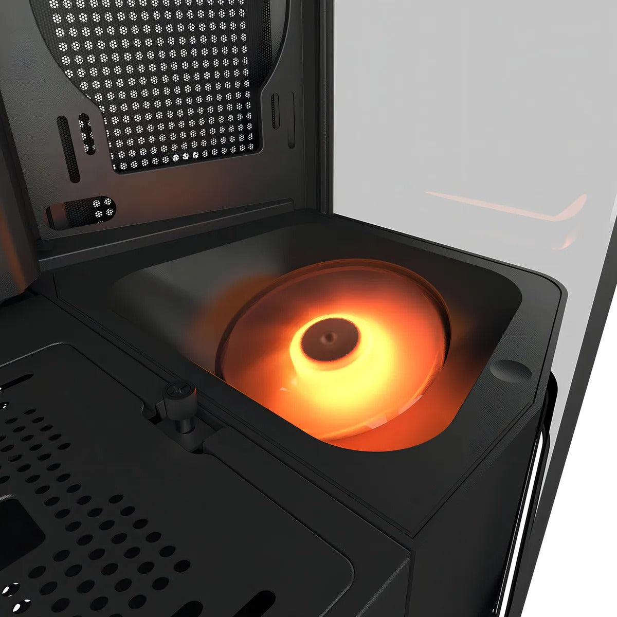 Cougar FV270 RGB Mid Tower Case, 4x Pre-installed Fans. Supports E-ATX Motherboard, 360mm Radiator, 420mm GPUs - Black