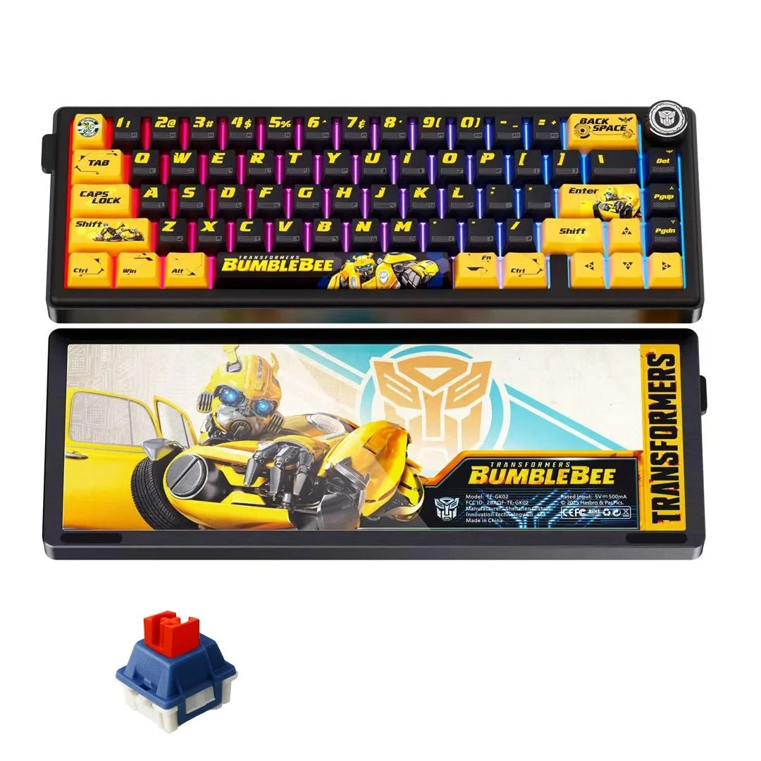 Transformers TF-GK02 Bumblebee RGB Wireless Aluminum Mechanical Keyboard - Black & Yellow