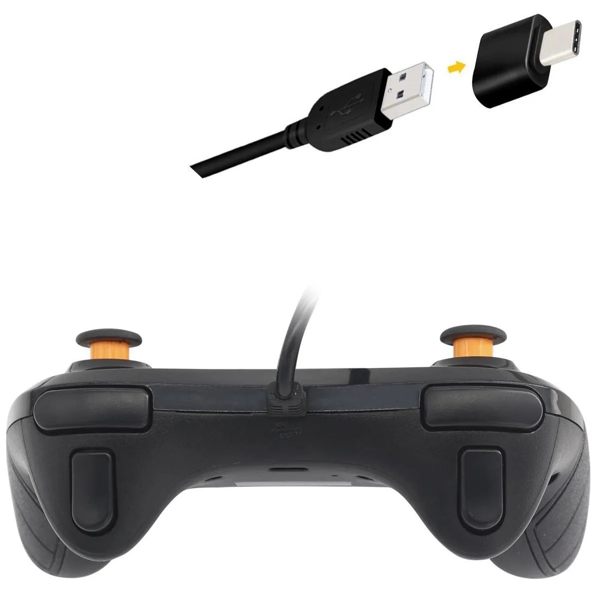Dobe TNS-901 Pro Wired Controller Gamepad for N-Switch with a male Type-C to USB adapter - Black