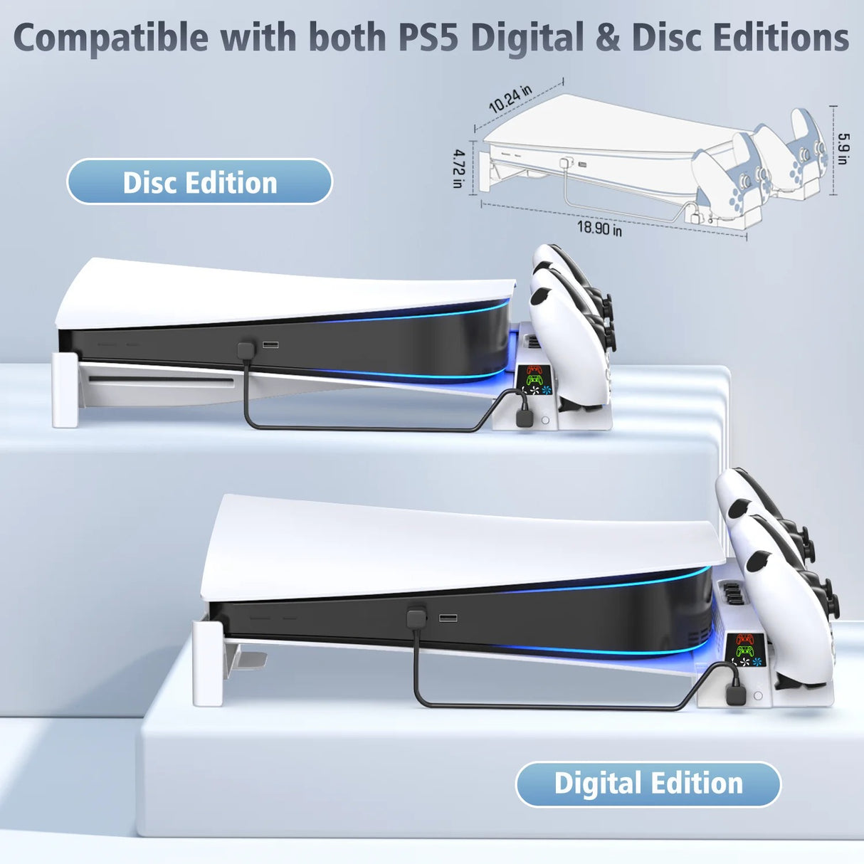 Oivo Horizontal Stand For P5 Disc & Digital Edition - White