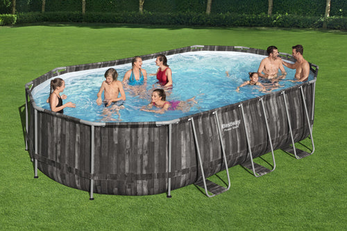 BESTWAY 6.10M X 3.66M X 1.22M OVAL POOL SET (Contents:One Pool, Filter Pump(220-240V), Ladder,Cover, ChemConnect Dispenser, Compatible with Cartridge 58012(III)220-240V) 5611R (Installation Not Included)