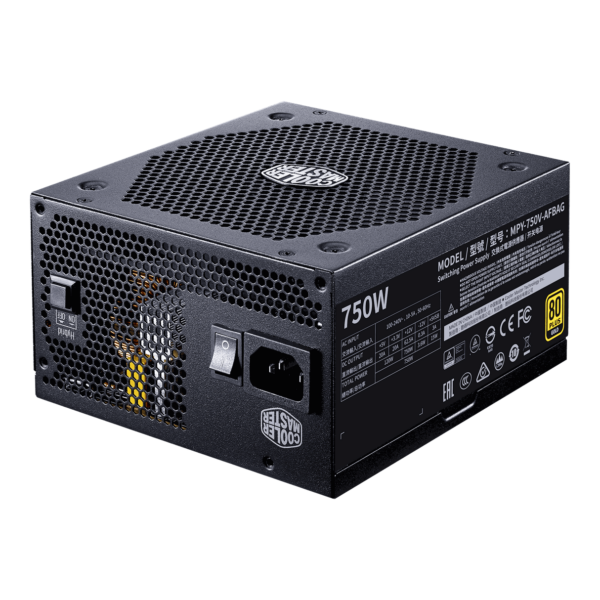 Cooler Master V750 Gold V2 750 Watt Full Modular Gaming Power Supply - Black