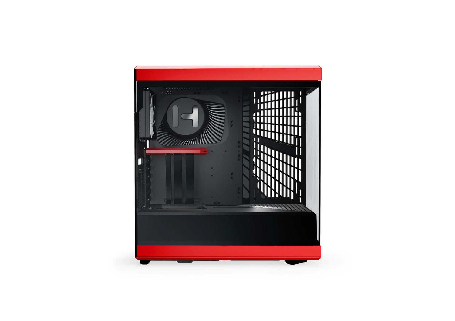 HYTE Y40 Panoramic Tempered Glass With Two 120mm fans, PCI-E 4.0 Vertical Mount included ATX Mid Tower Case - Black Cherry