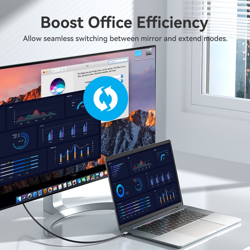 فينتيون كيبل يو إس بي تايب سي إلى إتش دي إم آي بدقة ٤ كي بطول ١.٨ متر بتصميم مجدول وموصلات ألمنيوم