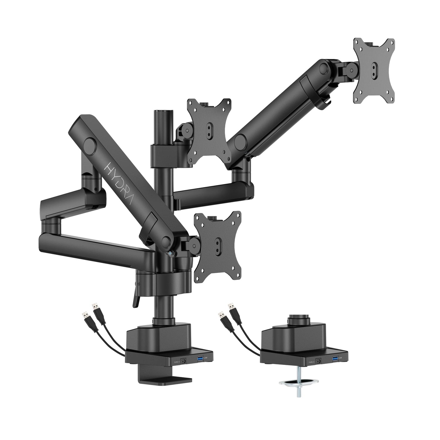 Sades Hydra SA-MS03 Triple Monitor Mount Arm (Max size 27"/9KG Per ARM) - Black