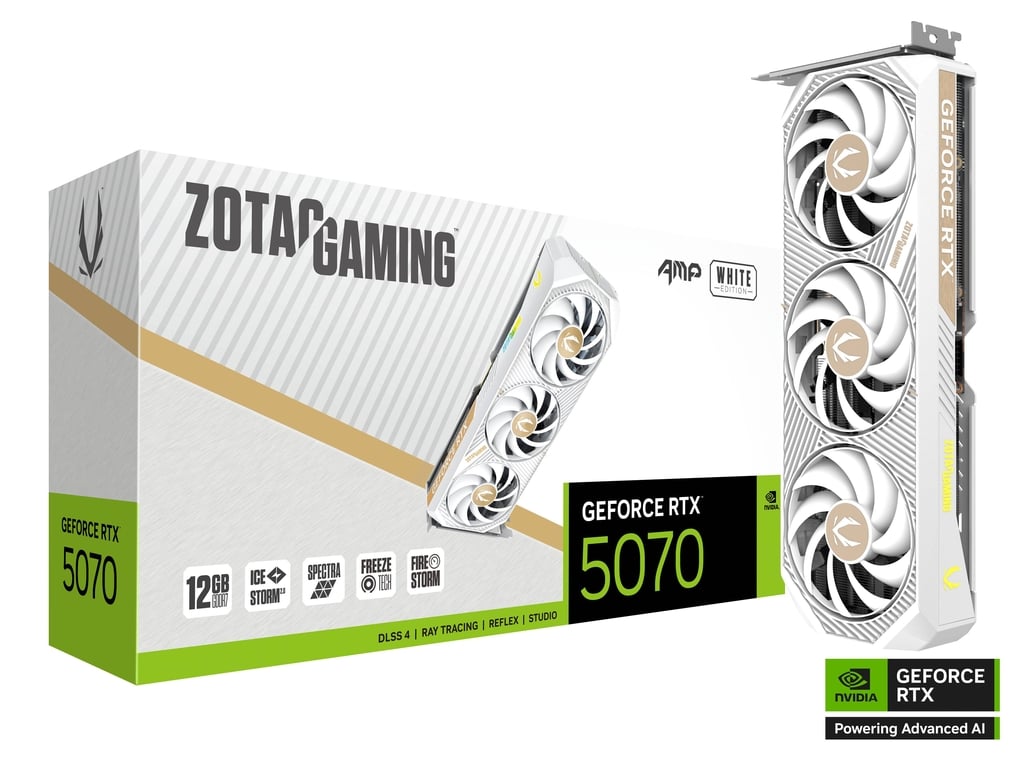 ZOTAC GAMING GEFORCE RTX 5070 AMP WHITE EDITION 12GB 192BIT GDDR7