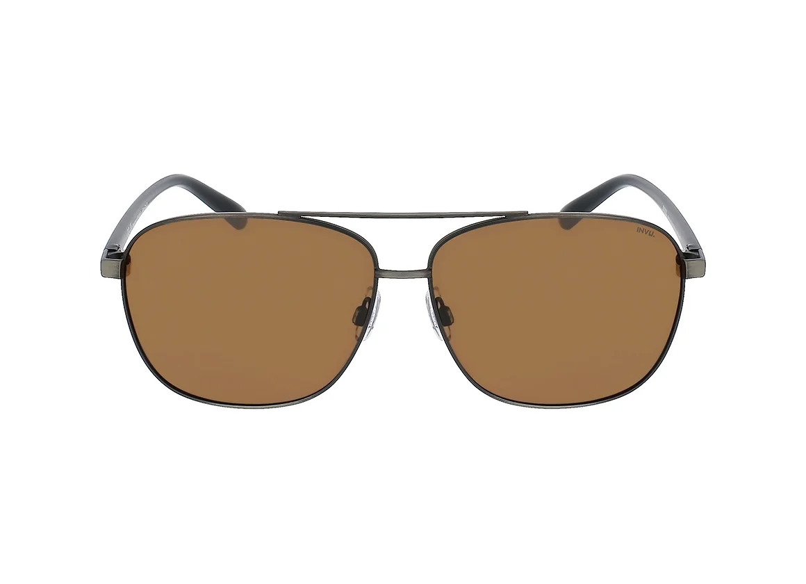 INVU Men sunglass , Satin Gun/Matt Black B1008E