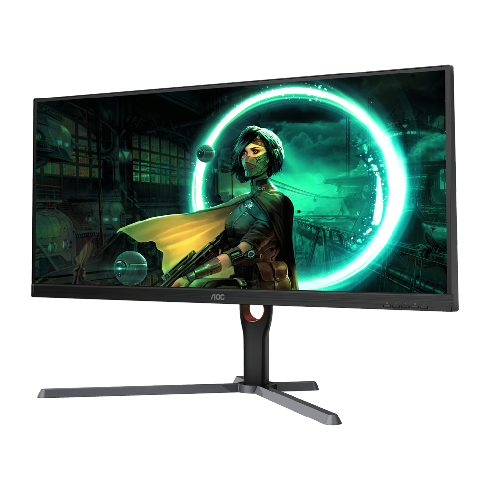 AOC شاشة ألعاب مسطحة VA بانل، مقاس 34 بوصة، بدقة WQHD (2560 × 1440)، ومعدل تحديث 144 هرتز، وزمن استجابة 1 مللي ثانية - أسود