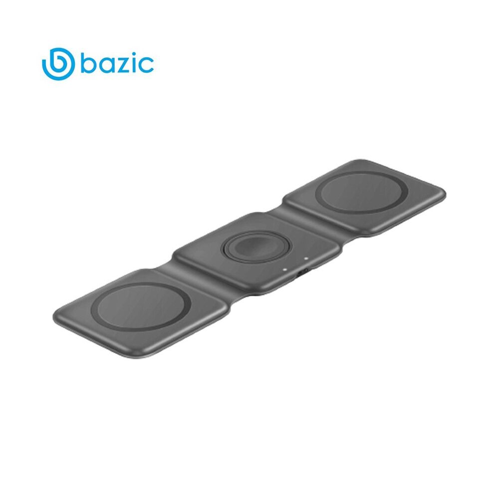Energea BAZIC GOMAG TRIO PLUS, 3IN1 ELEVATED FOLDABLE MAGNETIC WIRELESS CHARGER 15W IPHONE/WATCH/AIRPODS - GREY
