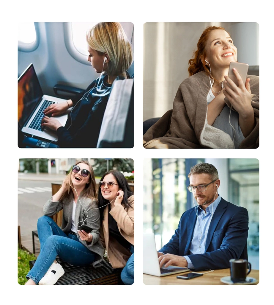 Choetech OC-A011-WH Type-C Wired Earphone with microphone volume control - White