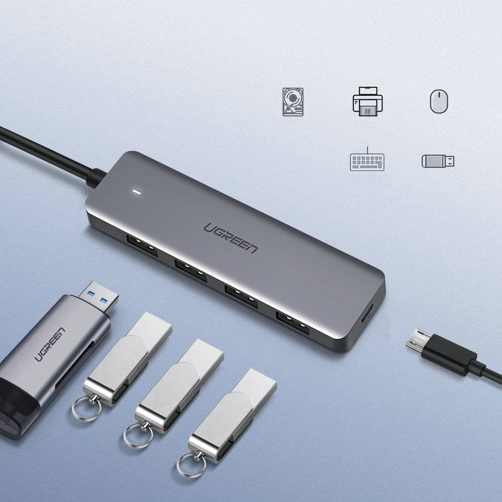 Ugreen USB HUB - 4x USB 3.2 Gen 1 with USB-C power port (CM219 50985)
