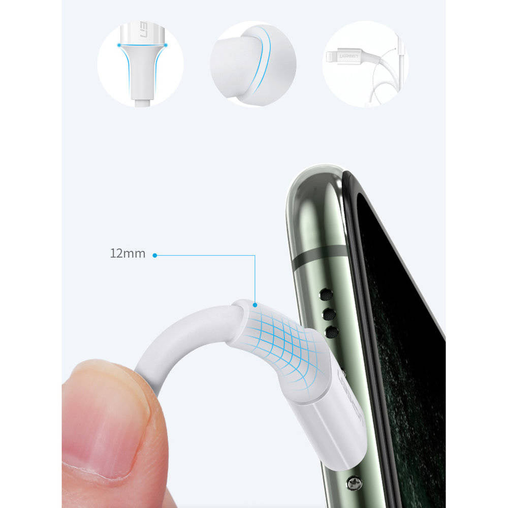 UGREEN USB-C to Lightning Cable M/M Nickel Plating ABS Shell 1.5m (White) US171 60W
