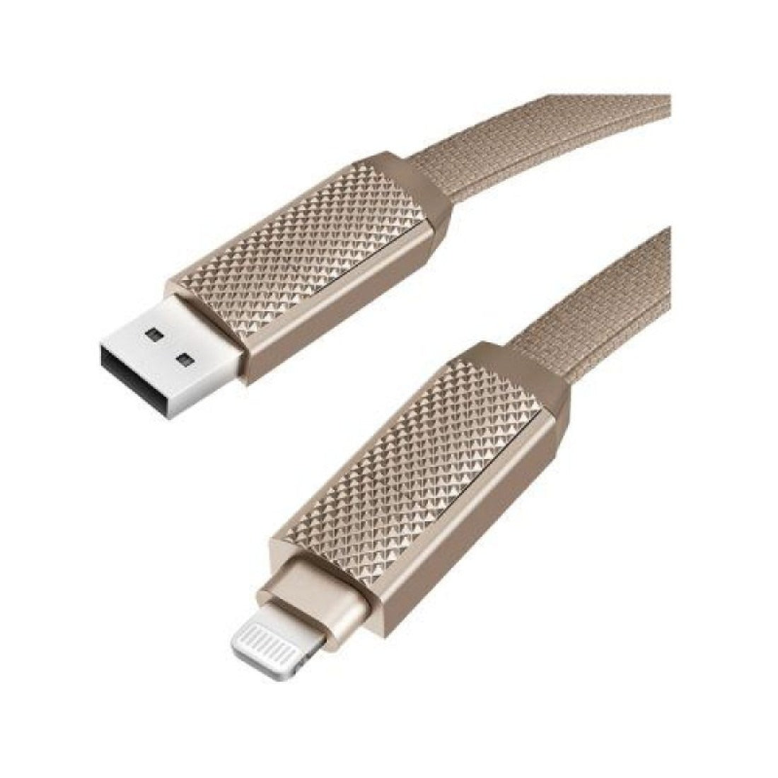 BAZIC GOCHARGE ALUCABLE, 4 IN 1 ALUMINIUM CHARGING CABLE WITH USB A/C INPUT AND USB C/LIGHTNING OUTPUT. PD FAST CHARGE 1M - GOLD