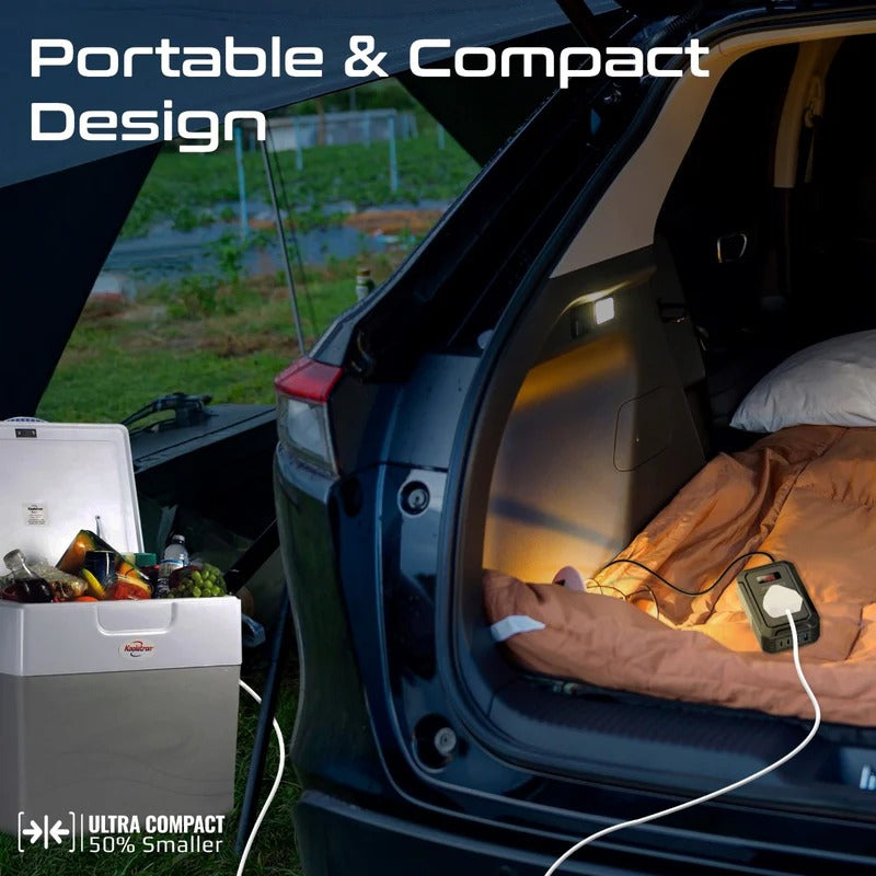 Promate Multi-Port DC to AC Power Inverter with 200W AC Socket - Black