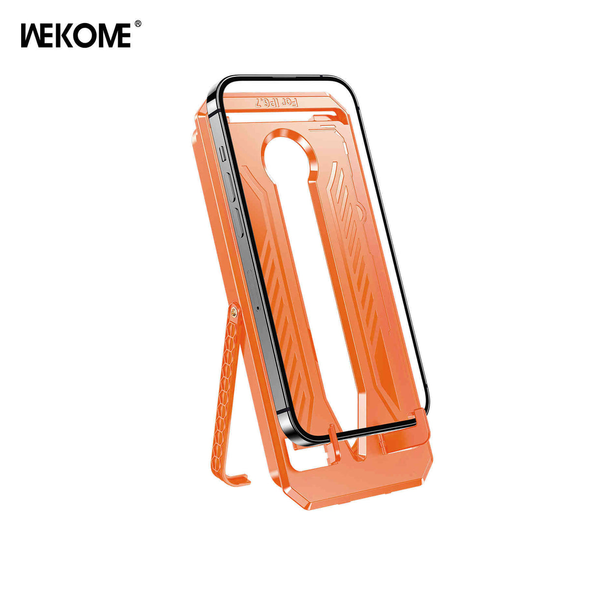 WEKOME WTP-079 Vacha Series Phone Holder Screen Protector with Magnetic Sticking Case (HD) - Black for Iphone 15 Pro Max
