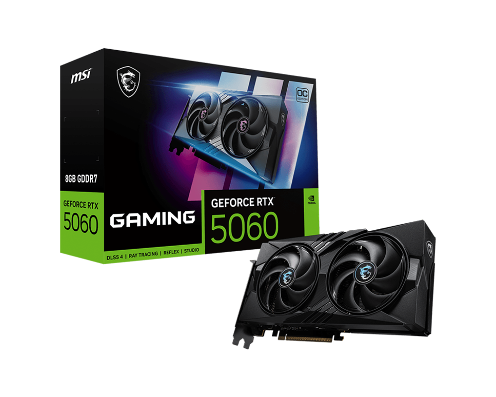 MSI Nvidia GeForce RTX 5060 8GB GAMING OC Graphics Card - Black
