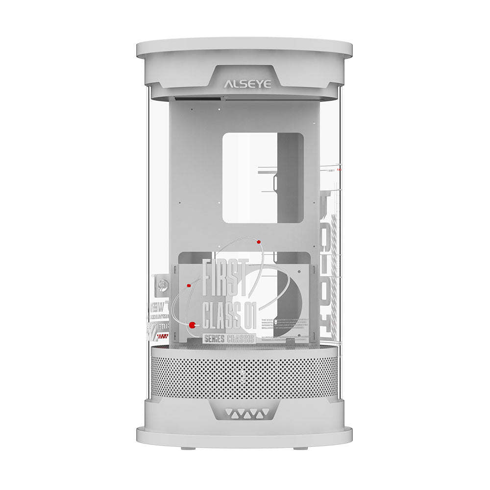 Alseye FIRST CLASS-01 FC01Micro ATX / ITX Air Flow Cylinder Acrylic PC Case - White
