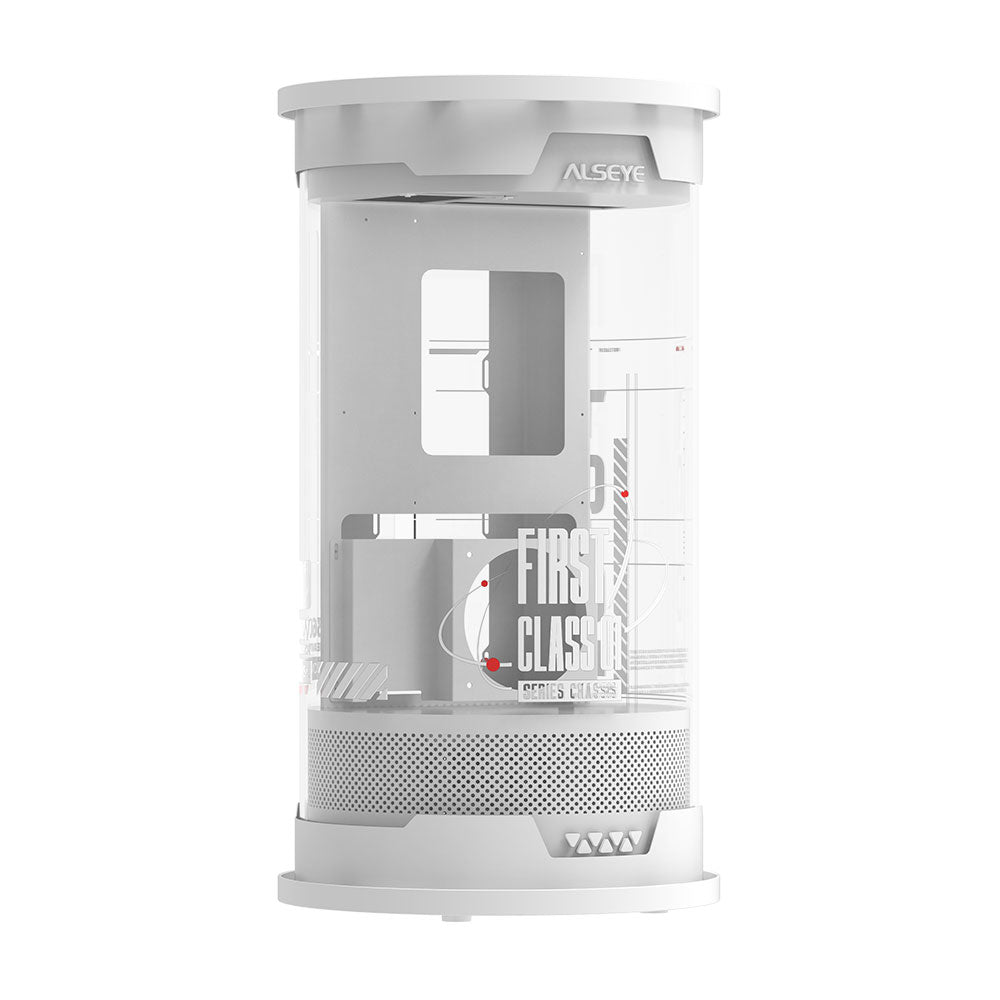 Alseye FIRST CLASS-01 FC01Micro ATX / ITX Air Flow Cylinder Acrylic PC Case - White