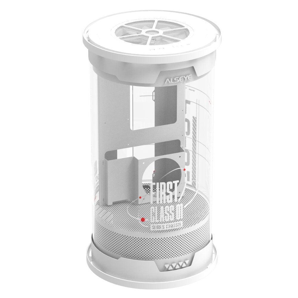 Alseye FIRST CLASS-01 FC01Micro ATX / ITX Air Flow Cylinder Acrylic PC Case - White