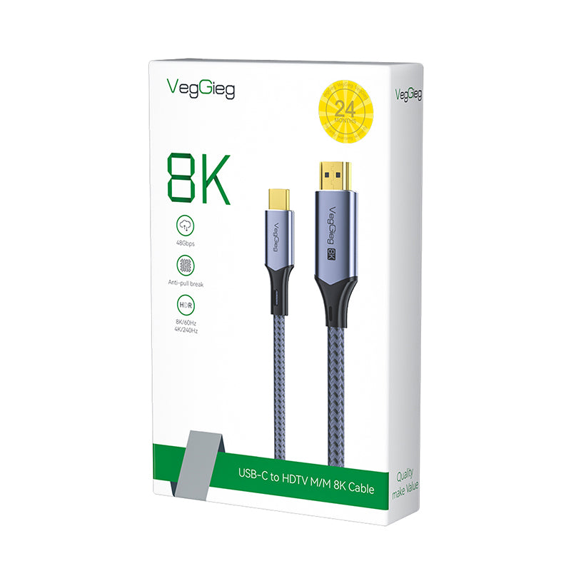VegGieg USB-C to HDMI M/M 8K Cable Model V-Z104