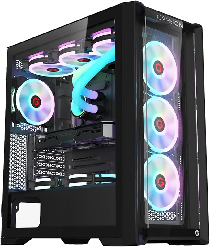 GameOn Vortex Midnight Series Mid Tower Gaming Case - Black