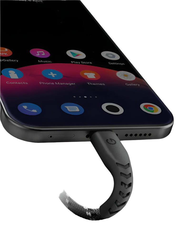 ENERGEA NYLOFLEX USB2.0 USB-A TO USB-C 5A UNIVERSAL CABLE 1.5M BLACK